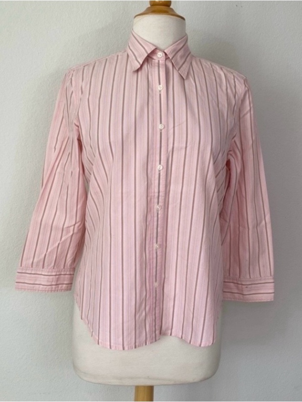 Vintage Polo Jeans Co Ralph Lauren Womens Pink Stripe Button Shirt Preppy Size M